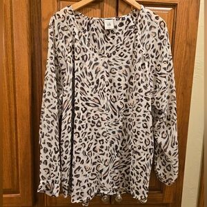 Cabi Leopard Print Women's Top - Black and White
